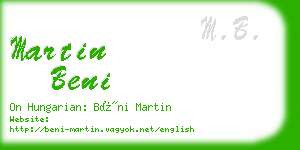 martin beni business card